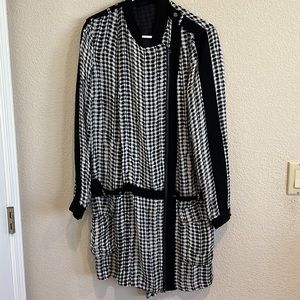 L.A.M.B 90’s long sleeve shirt dress w/ pockets size 10, gwen stefani, silk Y2K